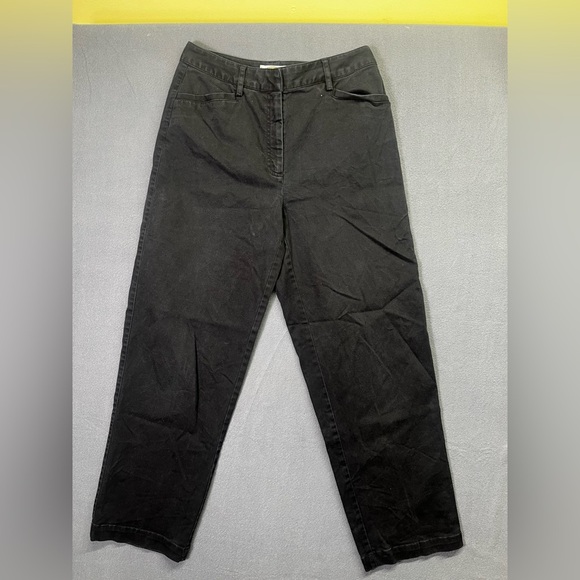 Talbots Petites Black Career Pants Womens 6 Casual Waitress Work Pants 1448 - Picture 1 of 8